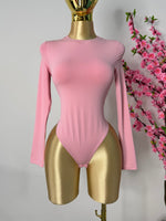 Body doble licra rosa pastel