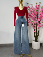 Vibrant corte recto mezclilla