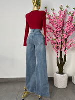 Vibrant corte recto mezclilla