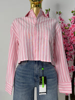 Camisa rayada rosa con blanco
