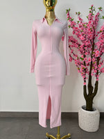 Vestido rosa pastel de algodon