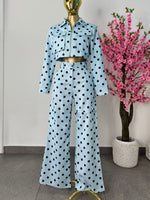 Set polka azul