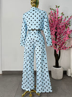 Set polka azul