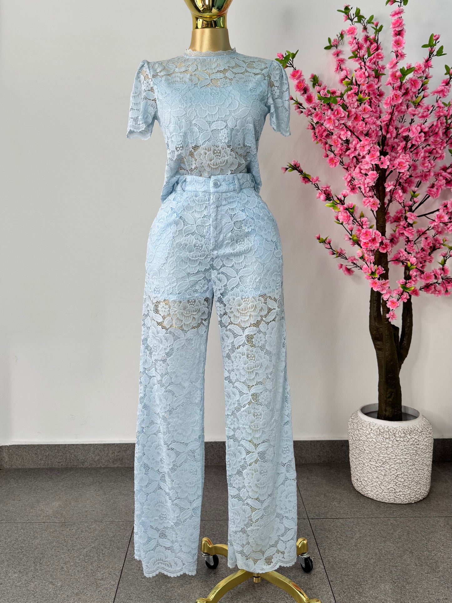 Set encaje baby blue