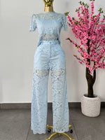 Set encaje baby blue