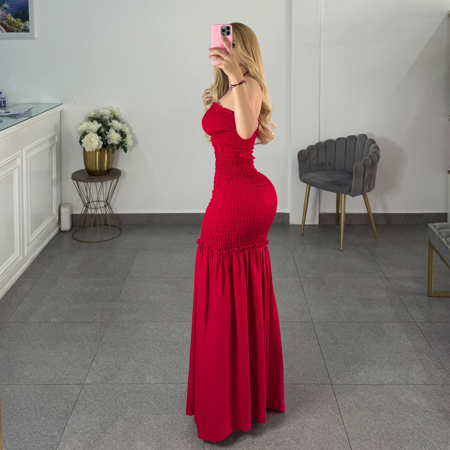 Vestido largo rojo