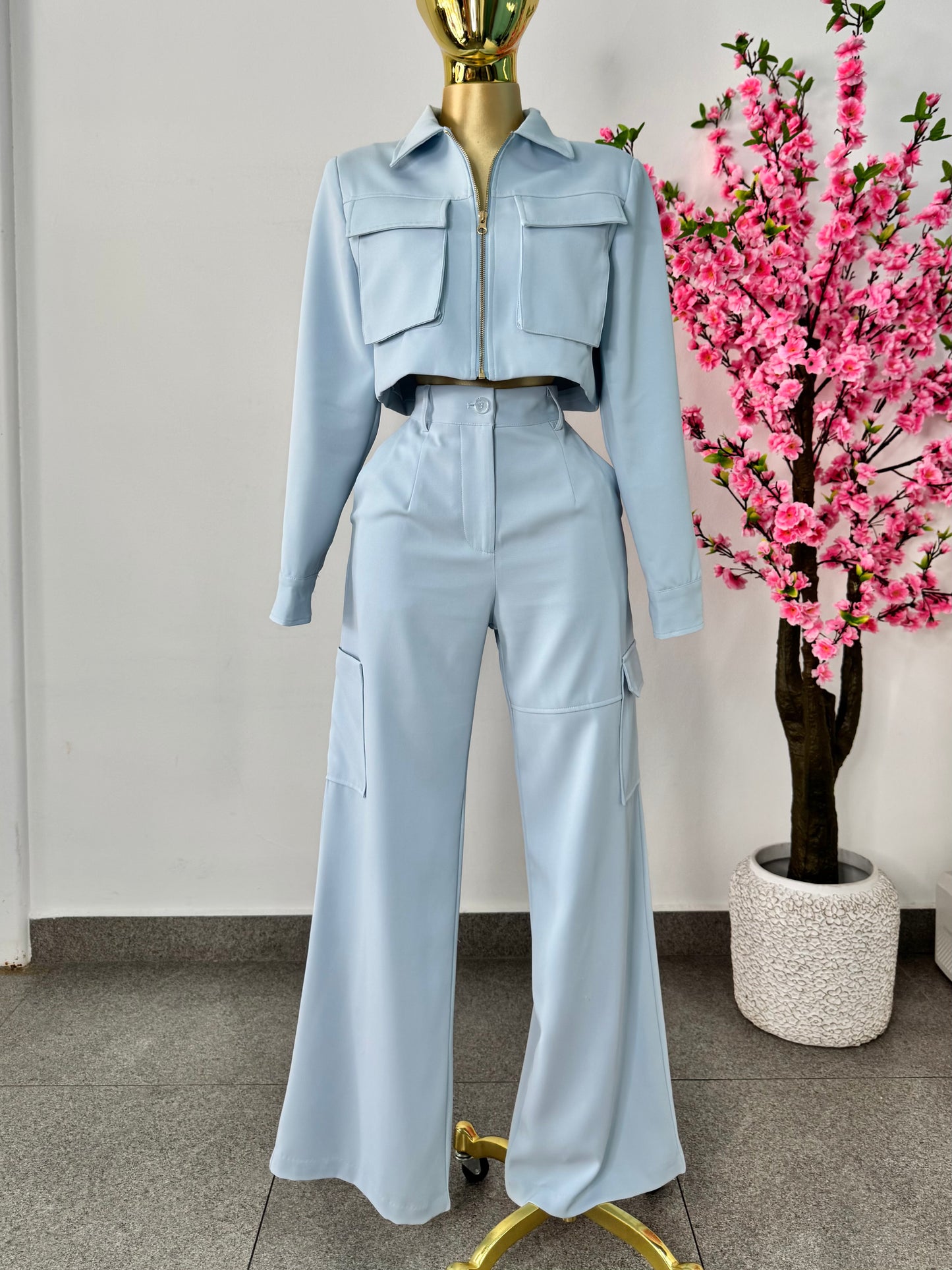 Set jacket & pantalón baby blue