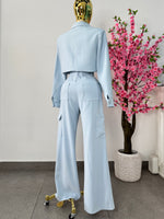 Set jacket & pantalón baby blue