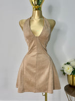 Vestido dress gamuza beige