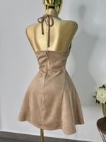 Vestido dress gamuza beige