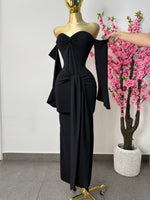 Vestido negro largo doble licra