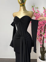 Vestido negro largo doble licra