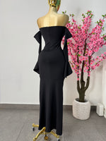 Vestido negro largo doble licra