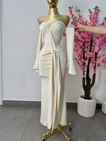 Vestido ivory largo doble licra