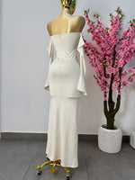 Vestido ivory largo doble licra