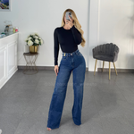 Mom jeans Vibrant tono oscuro