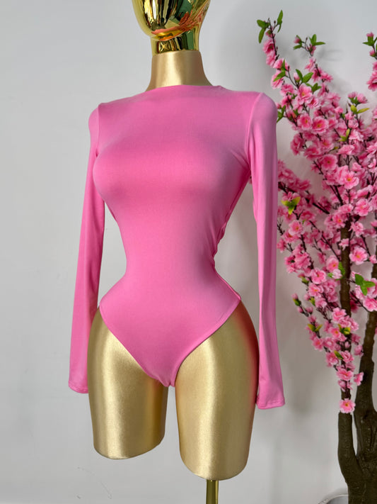 Body rosa chicle tela licra algodon