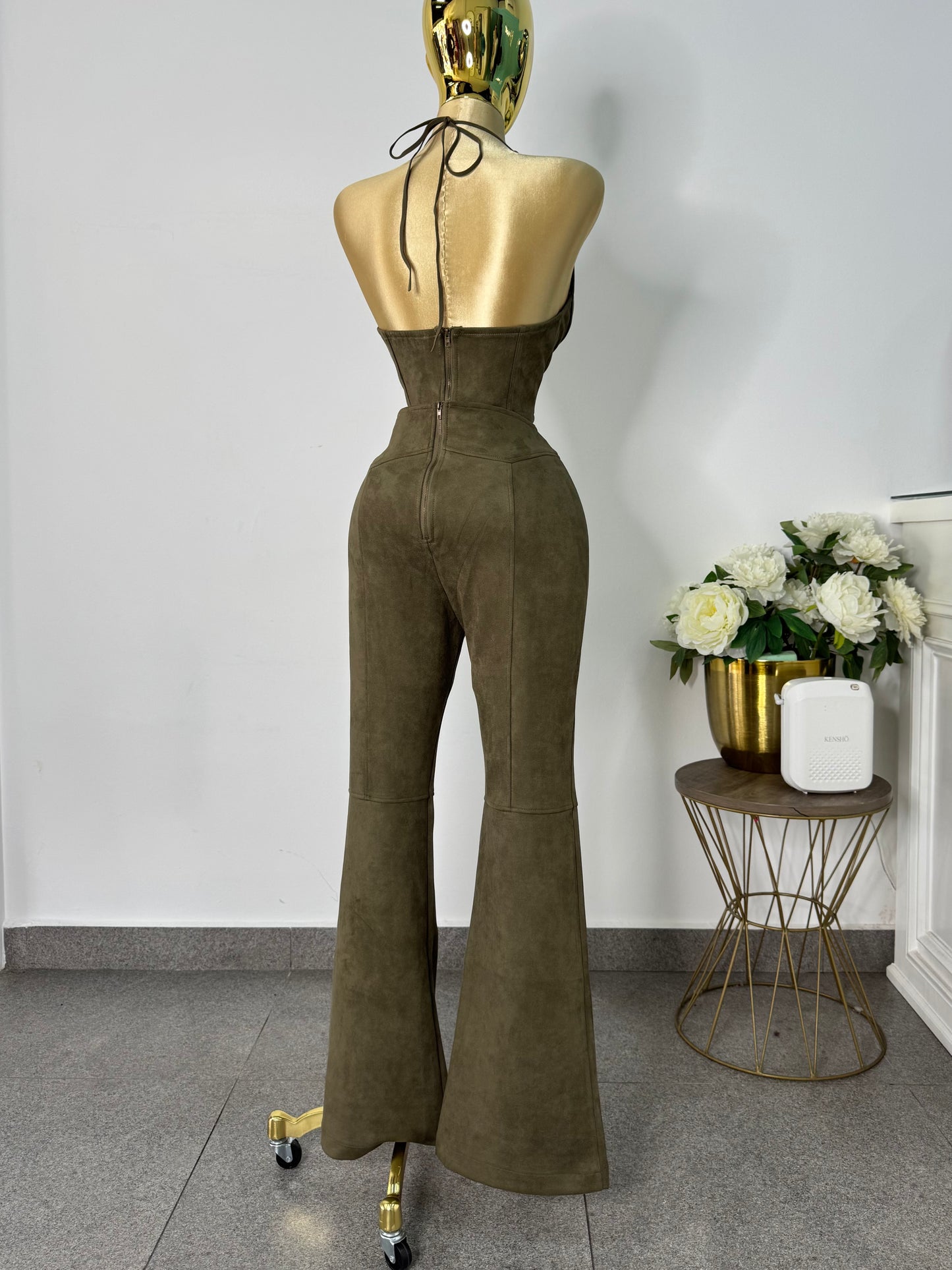 Set verde militar gamuza