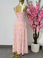Vestido midi rosa floreado