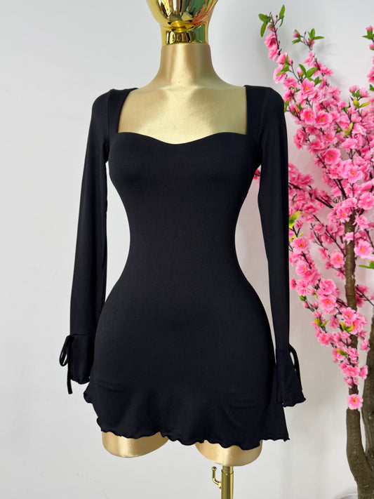 Vestido corto licra negro