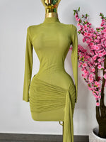Vestido mesh verde olivo