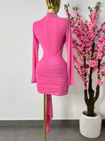 Vestido mesh rosa