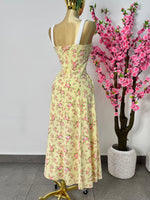 Vestido midi floreado amarillo
