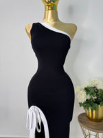Vestido negro una manga