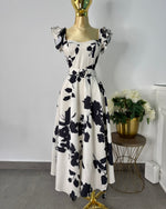 Vestido beige con negro