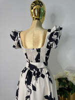 Vestido beige con negro