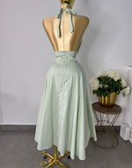 vestido midi halter menta