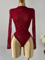Body encaje tinto