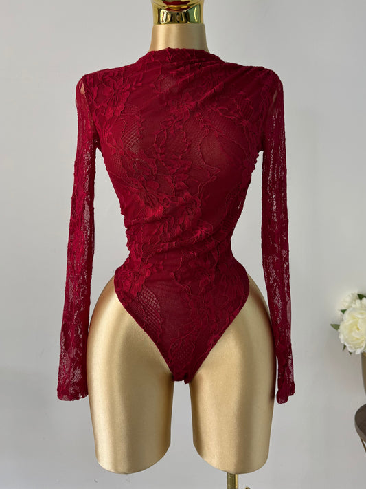 Body encaje tinto