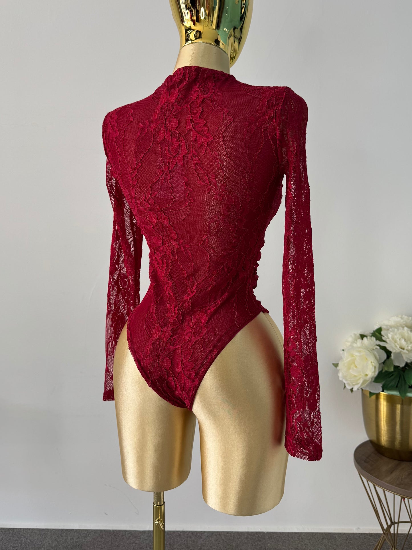 Body encaje tinto