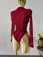 Body encaje tinto
