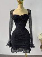 Vestido dress negro brillos