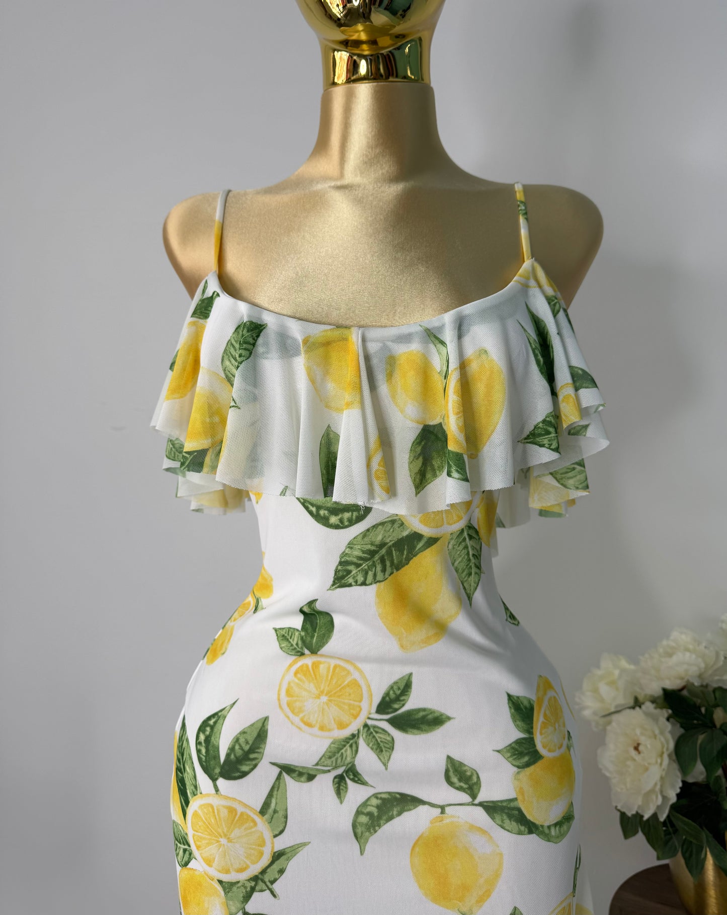 Vestido blanco limones