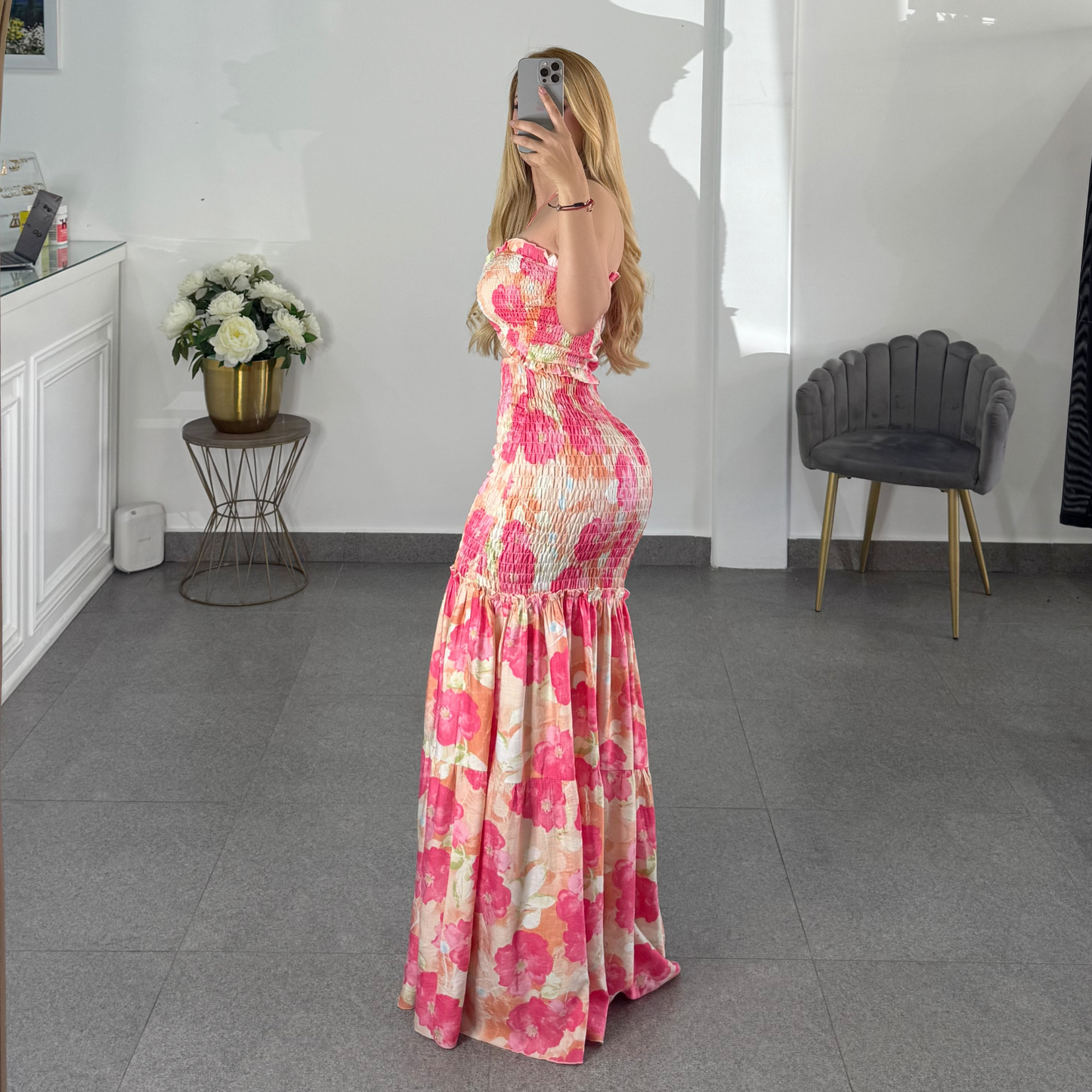 Maxi dress rosa coral