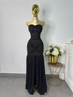 Vestido strapless negro