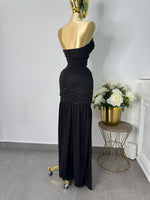Vestido strapless negro