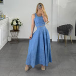 Set falda azul