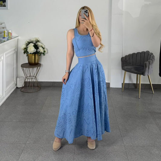 Set falda azul