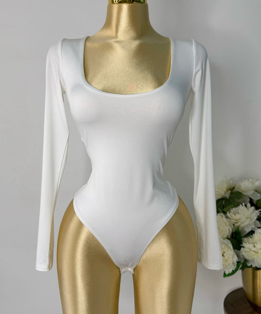Body manga larga blanco