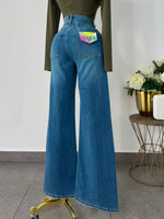 Jeans vibrant corte recto mezclilla