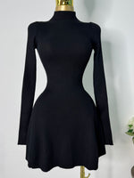 Vestido punto negro  manga larga