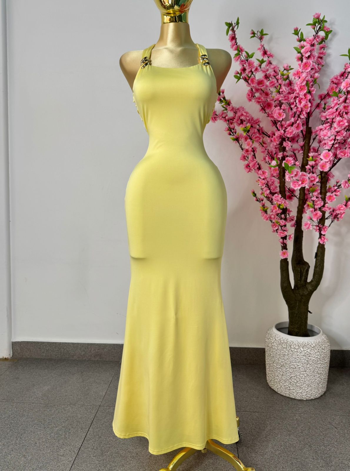 Vestido amarillo licra