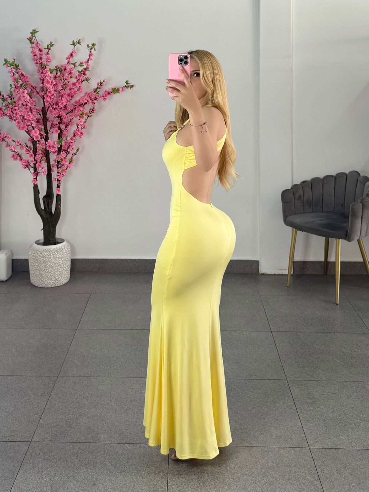 Vestido amarillo licra