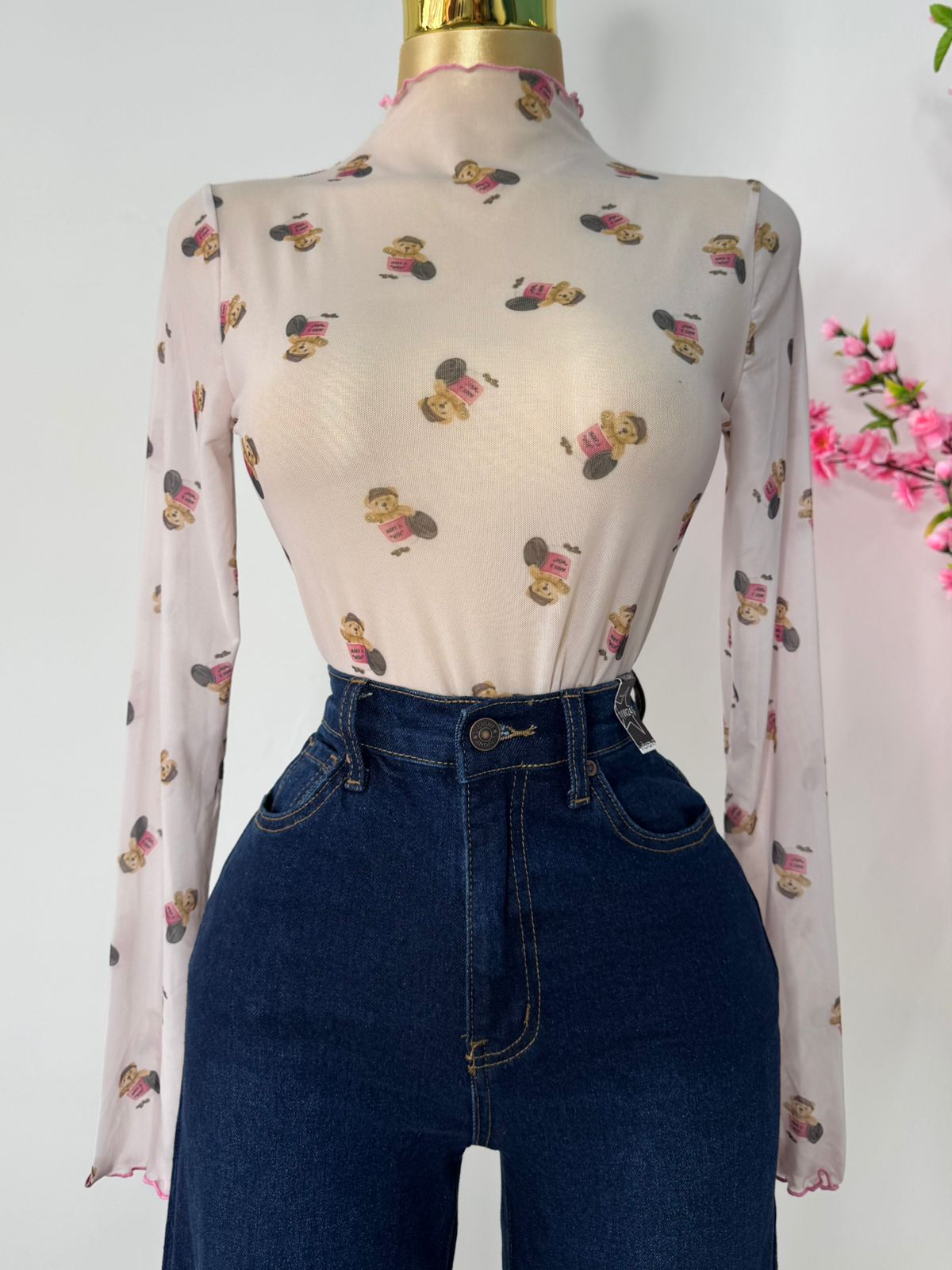 Blusa mesh ositos