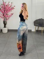 Vibrant estampado caballos tono mezclilla