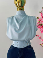 Blusa manga sacada baby blue